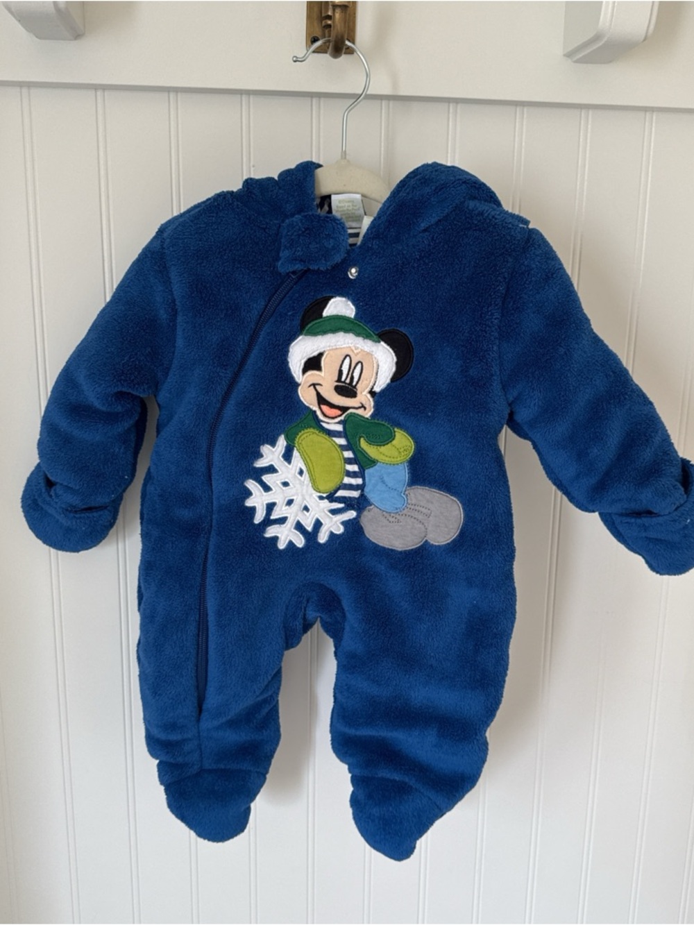 Disney Blue Mickey Mouse Fleece One-Piece Footie